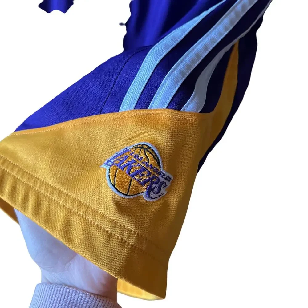 Adidas NBA Los Angeles Lakers Basketball Shorts Purple Yellow Mens Large